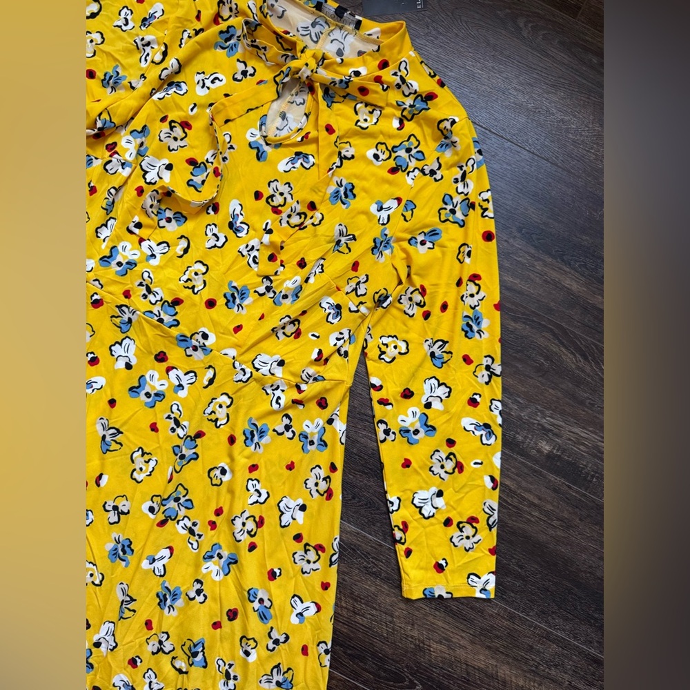 NWT ELOQUII Yellow Floral Dress 22 Cottagecore Floral Grandmacore - Picture 5 of 6